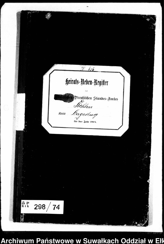image.from.unit.number "Heirats-Neben-Register des Preussischen Standes-Amtes Kehlen Kreis Angerburg"