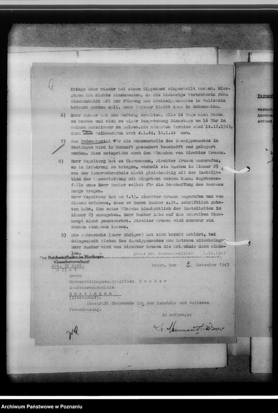 Obraz 10 z jednostki "Aussendienststelle Gostingen [Gostyń]. Dienstbesprechungen"