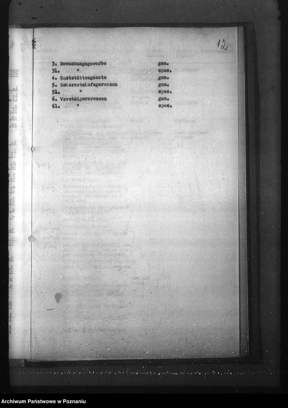 Obraz 16 z jednostki "Wykaz akt dla wydziału Wirtschaft und Arbeit"