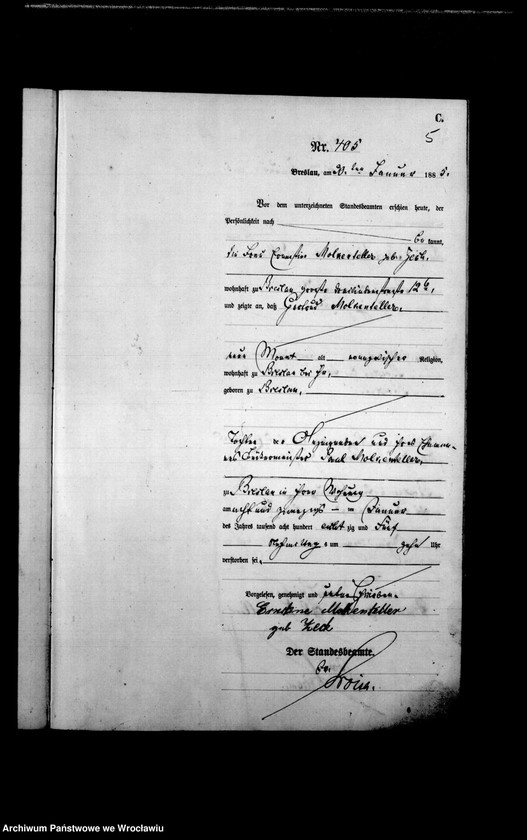 image.from.unit.number "Sterbe-Haupt-Register Breslau I 1885 Band 2"