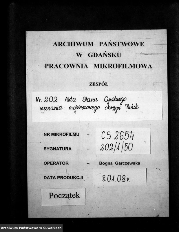 image.from.unit.number "Dublikat Aktov Graždanskago Sostojanija o rodivšichsja, brakosočetavšichsja i umieršich evreev Punskago Božničnago Okruga na 1901 god"