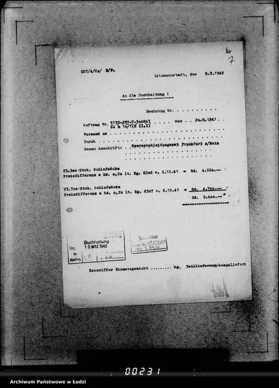 Obraz 11 z jednostki "297 Schlafsäcke. Auslieferungen"