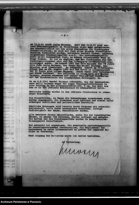 Obraz 6 z jednostki "Flecktyphus im Getto in Löwenstadt, in Zelow, Litzmannstadt (Łódź), Welun, Dobra, Pabianice. Pockenerkrankung"