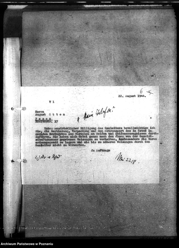 Obraz 10 z jednostki "Aktion Warschau - Hauptakten I (Łupy wojenne zdobyte podczas powstania warszawskiego"