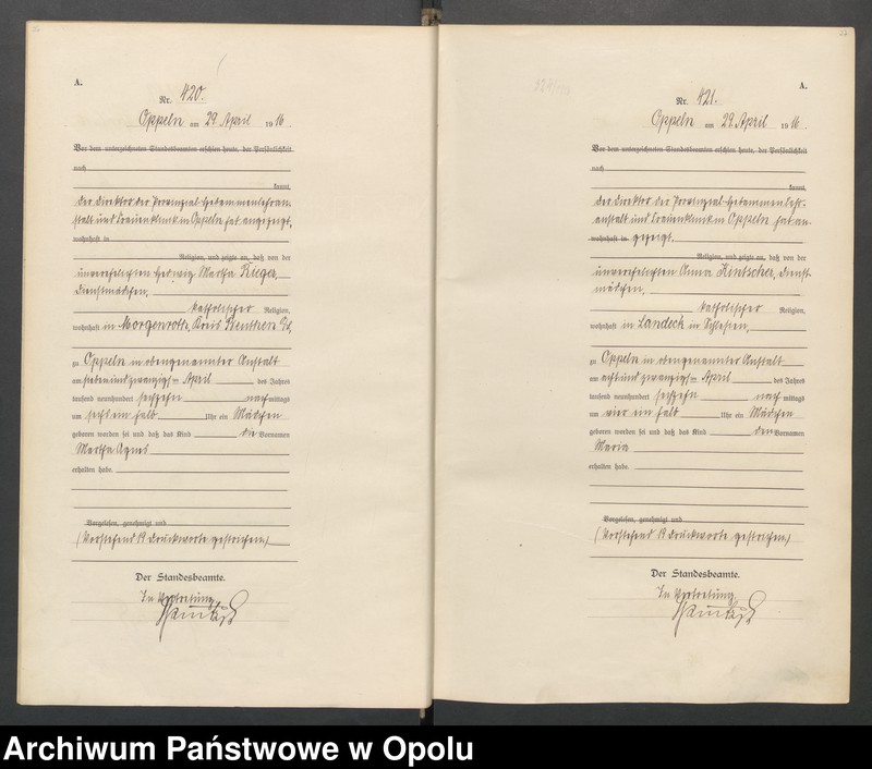 image.from.unit.number "Urząd stanu Cywilnego Opole Księga Urodzeń Rok 1916 396-793 t.2"