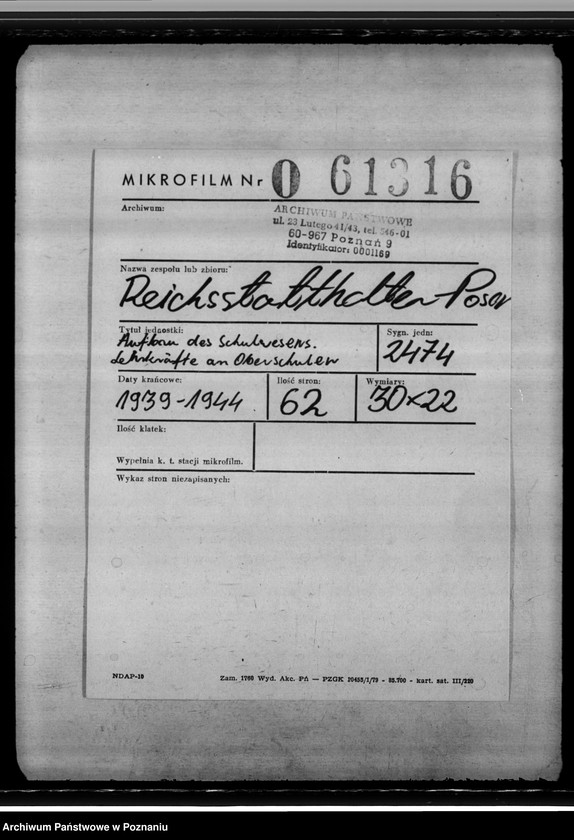 Obraz 2 z jednostki "Aufbau des Schulwesens. Lehrkräfte an Oberschulen"