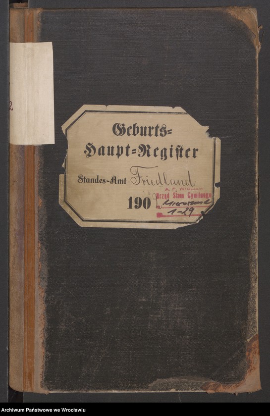 image.from.unit.number "Księga urodzeń USC Mieroszów (Friedland) 1902"