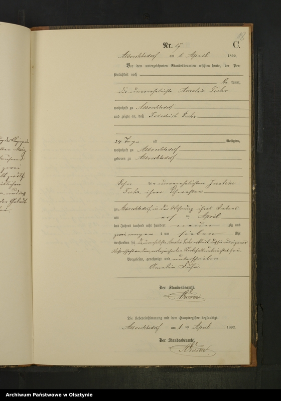 image.from.unit.number "Sterbe-Neben-Register Nr 1 - 33"