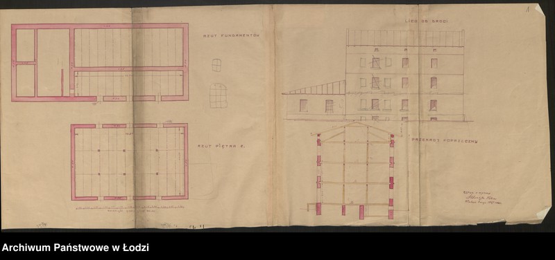 Obraz 4 z jednostki "Plan młyna motorowego należącego do firmy Lewkowicz L. i Spółka w Wieluniu przy drodze do Caszyna, Wieluń 1927"