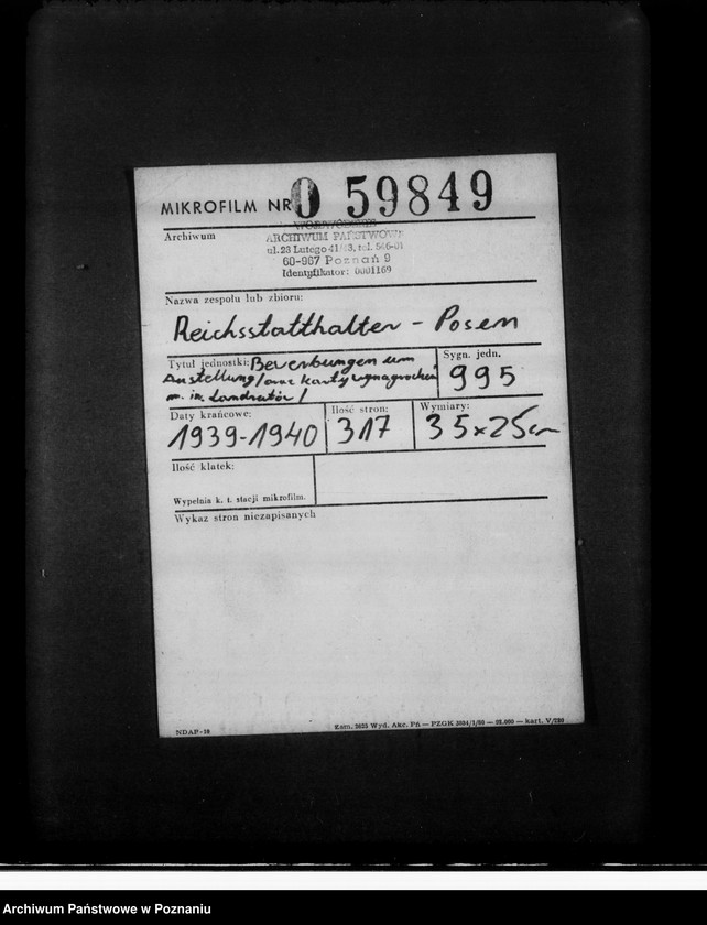 Obraz 2 z jednostki "Bewerbungen um Anstellung (oraz karty wynagrodzeń, m.in. Landratów)"