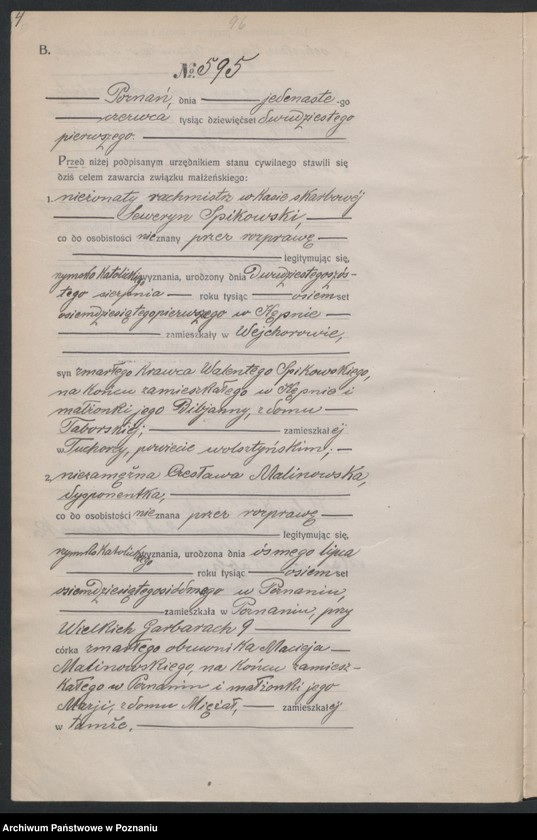 Obraz 6 z jednostki "Księga miejscowa małżeństw tom III [Rejestr główny małżeństw]"