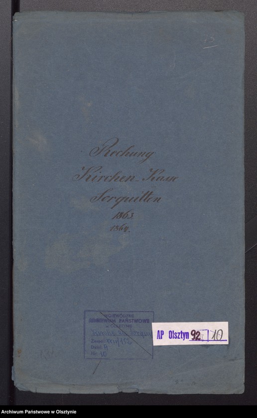 image.from.unit.number "Rechnung der Kirchen Kasse zu Sorqiutten"