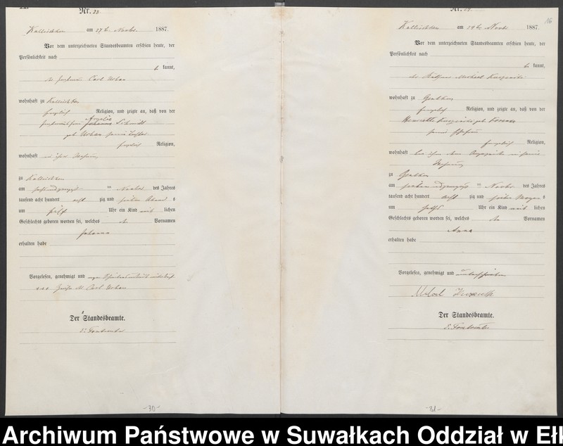 image.from.unit.number "Geburts-Haupt-Register des Königlichen Preussischen Standes-Amtes Kallischken Kreis Johannisburg"