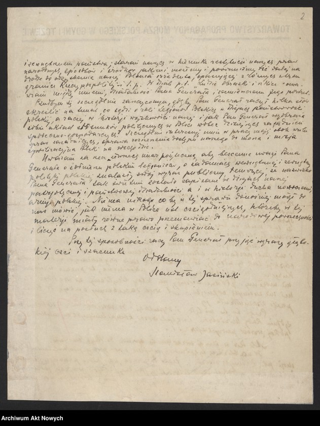 image.from.unit.number "Jasiński Stanisław, publicysta. Projekt akcji propagandy morskiej. Prośba o napisanie wstępu do książki o Legionach."