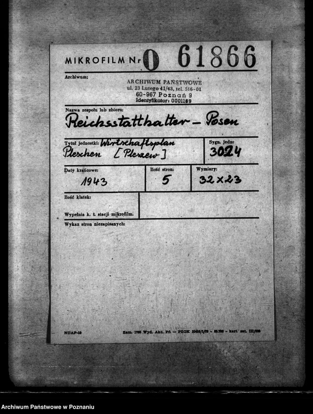 Obraz 2 z jednostki "Wirtschaftsplan Pleschen (Pleszew)"