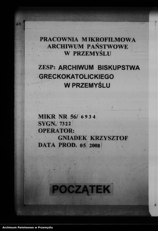 Obraz 1 z jednostki "[Kopie ksiąg metrykalnych parafii Barycz z filiami Grabowiec, Skład Solny (dekanat Medyka)]"