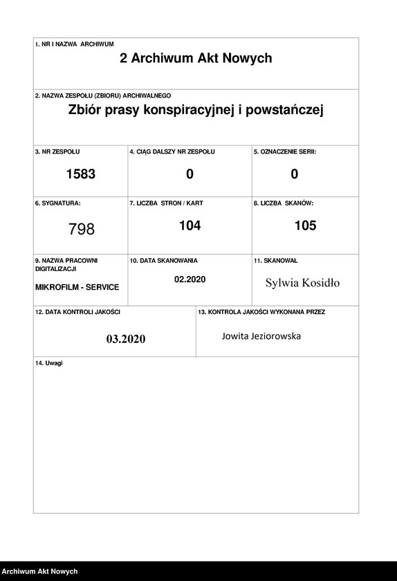 image.from.unit.number "Przegląd Spraw Kultury, Wydawca: Konfederacja Narodu, Warszawa, II-XI.1943 r."