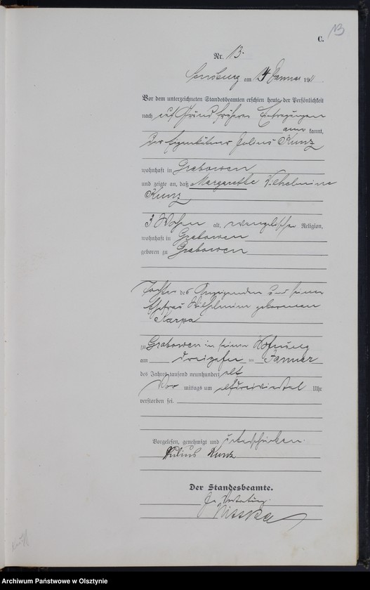 image.from.unit.number "Sterbe-Haupt-Register Nr 1 -207"