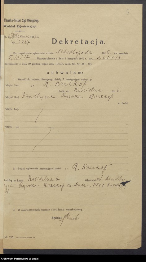 Obraz 7 z jednostki "Rywka Krazkop- sprzedaż towarów łokciowych"