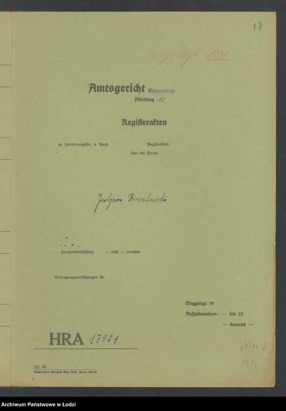 Obraz 19 z jednostki "Herszkowicz, Brajtsztajn i Szlachtuz- wyrób i sprzedaż konfekcji damskiej i wyrobów futrzanych"