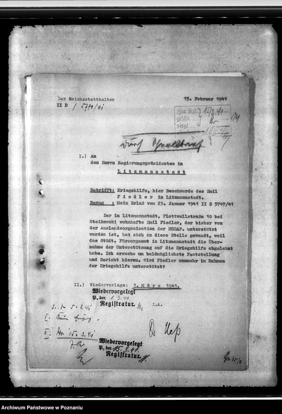 Obraz 18 z jednostki "Kriegshilfe - einschliesslich auslandsdeutsche Flüchtlinge - Vollzug."