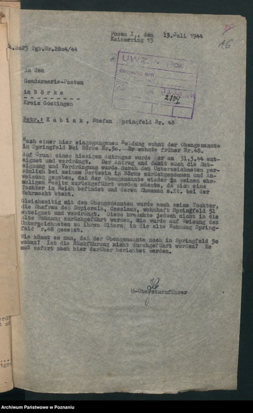 Obraz 19 z jednostki "Verdrängungslisten Gostigen [Gostyń]"