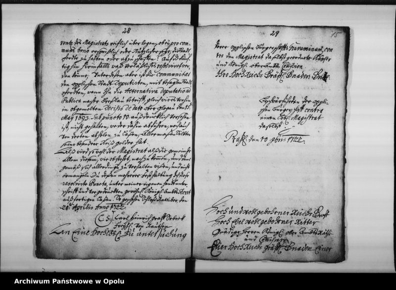 Obraz 19 z jednostki "[Księga protokołów (odpisy) prywatnego zbioru Franciszka Ignacego Kuffki w Opolu. Tom I. 1719 - 1722]"