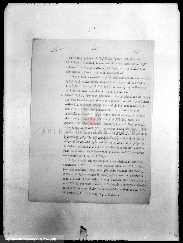 Obraz 19 z jednostki "Korespondencja (w sprawie zadłużenia gospodarstw rolnych z tytułu należności Funduszu Obrotowego Reformy Rolnej) z Państwowym Bankiem Rolnym"