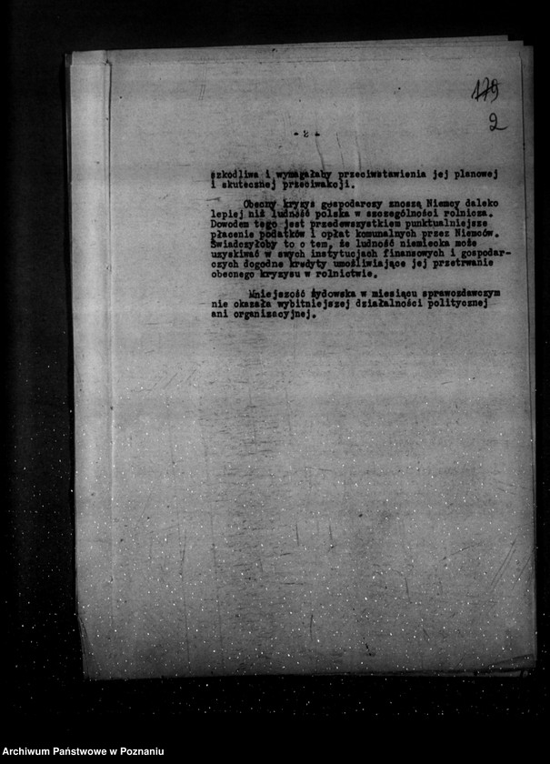 Obraz 6 z jednostki "Sprawozdania z życia mniejszości narodowych za miesiące styczeń, luty, marzec 1930 r."