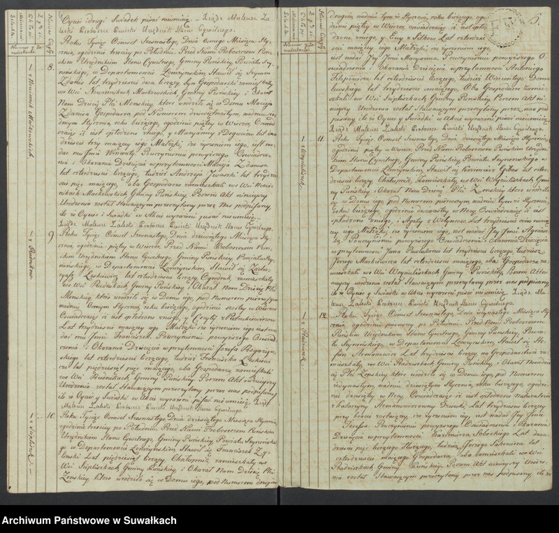 image.from.unit.number "Akta urodzonych gminy puńskiey od 1-go stycznia do dnia ostatniego grudnia 1816 roku."
