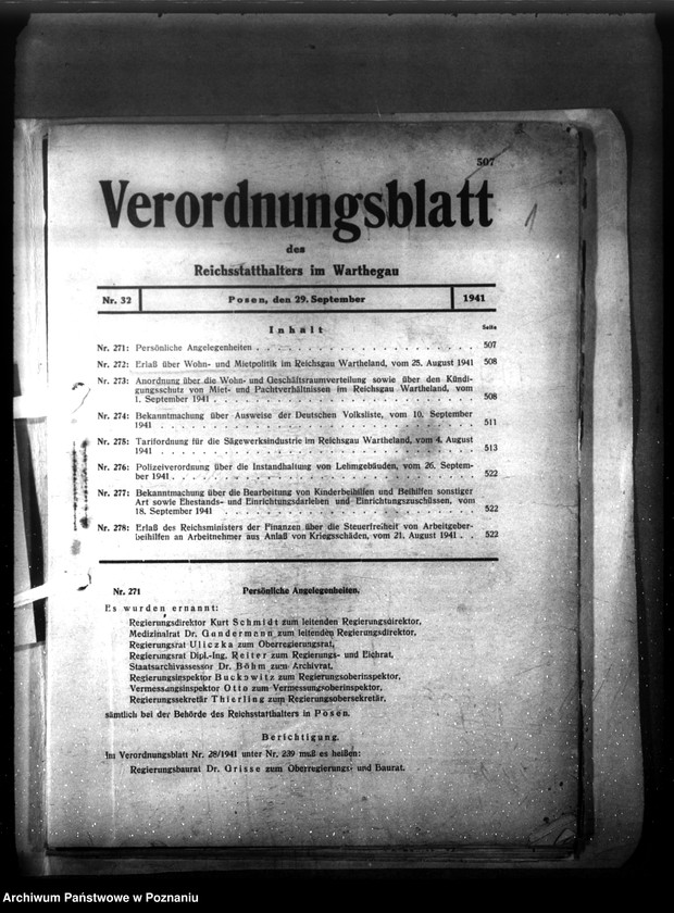 Obraz 4 z jednostki "Anordnung und Erlasse über Wohnung und Mietpolitik im Reichsgau Wartheland"