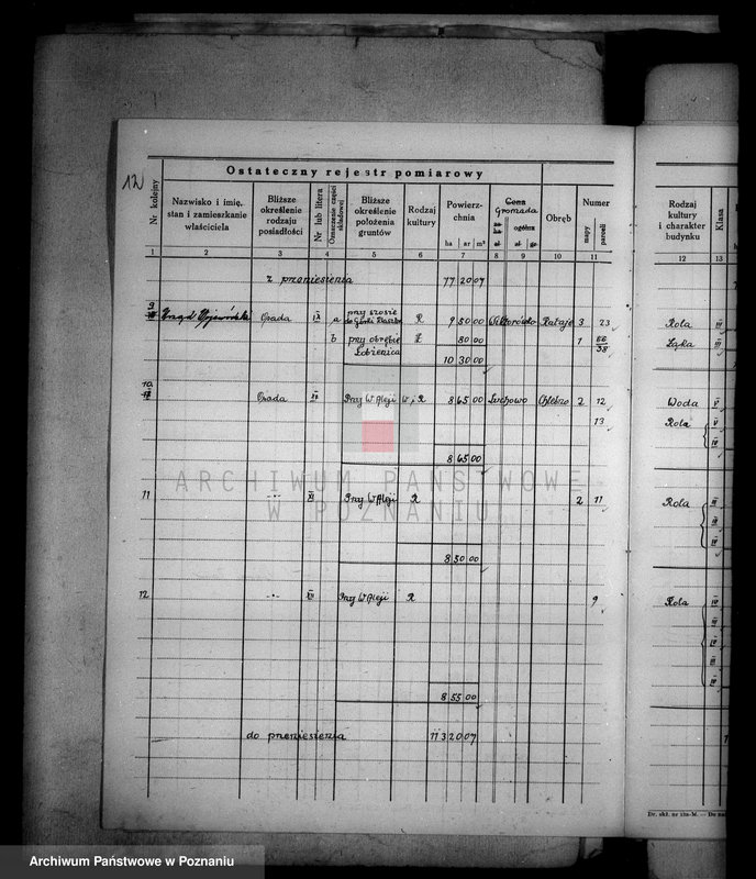 Obraz 18 z jednostki "Ostateczny rejestr pomiarowy majątku Łobżenice powiatu wyrzyskiego"