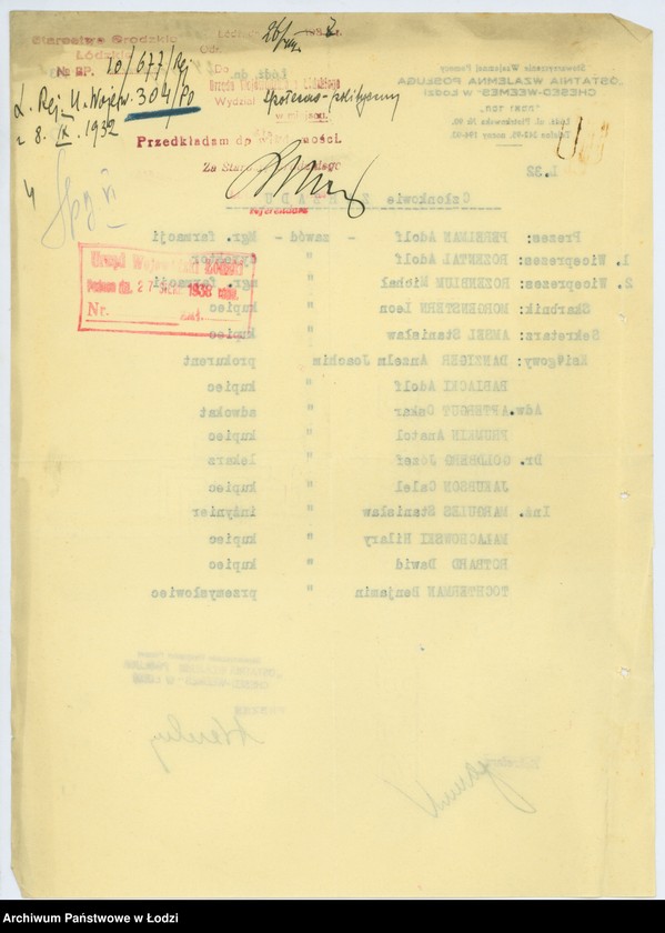 Obraz 7 z jednostki "Stowarzyszenie Wzajemnej Pomocy Ostatnia Wzajemna Posługa "Chesed-Weemes" w Łodzi"