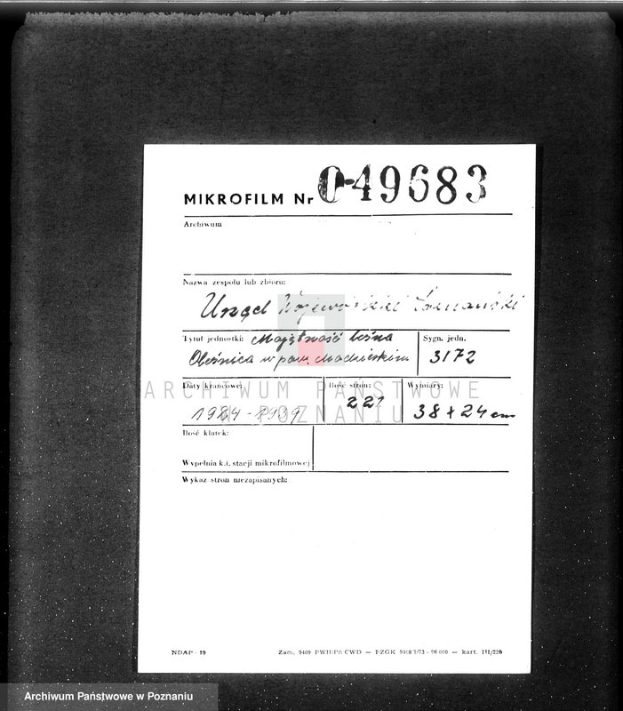 Obraz 2 z jednostki "Majętność leśna Oleśnica w powiecie chodzieskim"