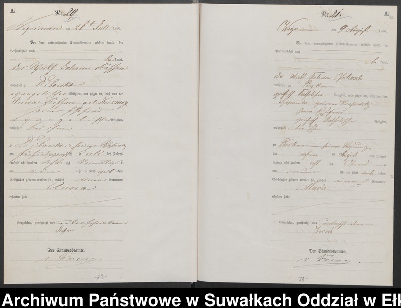 image.from.unit.number "Geburts-Haupt-Register des Königlich Preussischen Standes-Amtes Guszianka Kreis Sensburg"