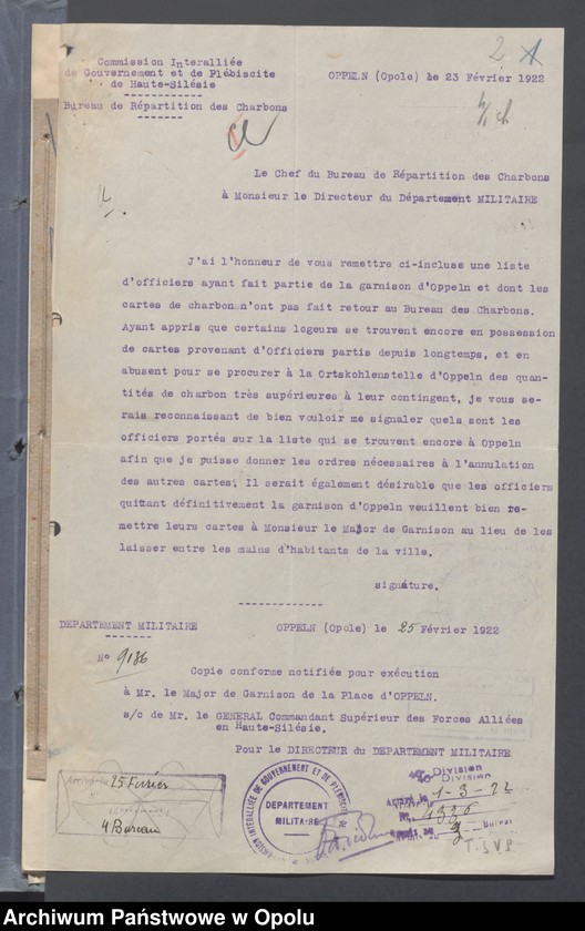 Obraz 4 z jednostki "Charbon /Korespondencja w sprawie zaopatrzenia oficerów w opał/ 22.02.1920 - 22.06.1922"