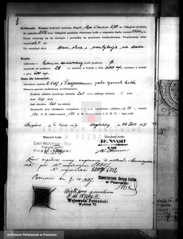 Obraz 12 z jednostki "Fabryka mebli własność. E. Woltmann i Ska. w Rogoźnie nr woj. kotła 6012"