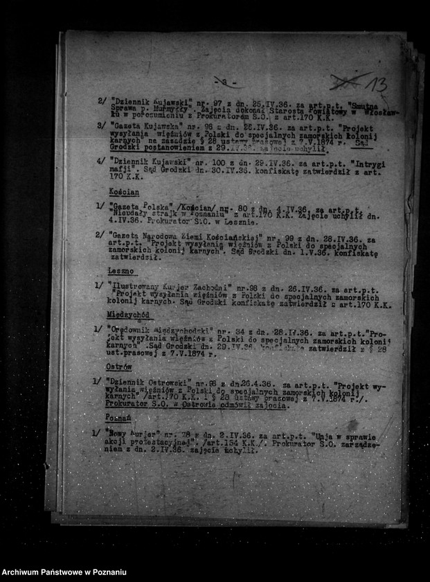 Obraz 18 z jednostki "Sprawozdania prasowe za czas od stycznia do grudnia 1936 r."