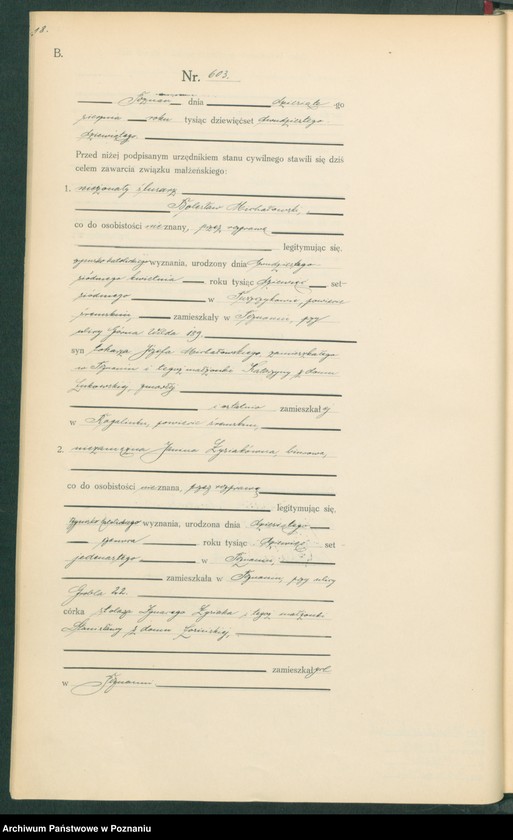 Obraz 20 z jednostki "Księga miejscowa małżeństw tom III [Rejestr główny małżeństw]"
