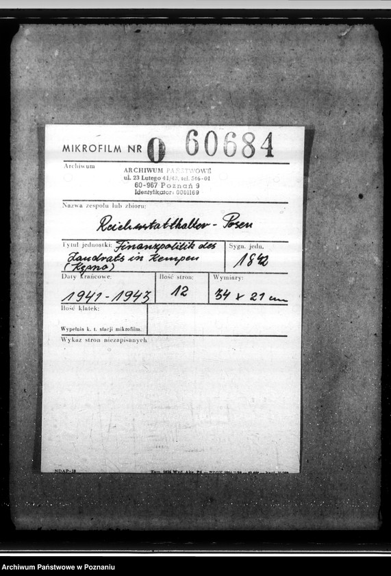 Obraz 2 z jednostki "Finanzpolitik des Landrats in Kempen (Kępno)"