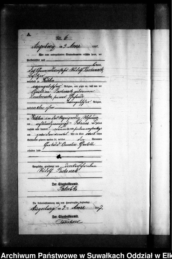 image.from.unit.number "Geburts-Neben-Register des Preussischen Standes-Amtes Kehlen Kreis Angerburg"