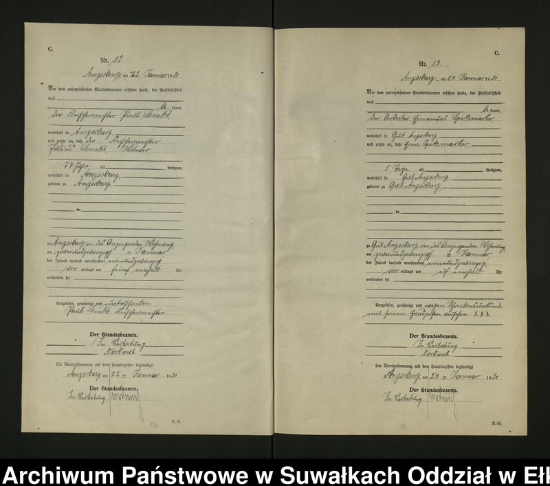 image.from.unit.number "[Sterbe - Register (Neben - Register) Standesamt Angerburg einschl. der Bezirke Gross Strengeln, Kehlen und Prinowen]"