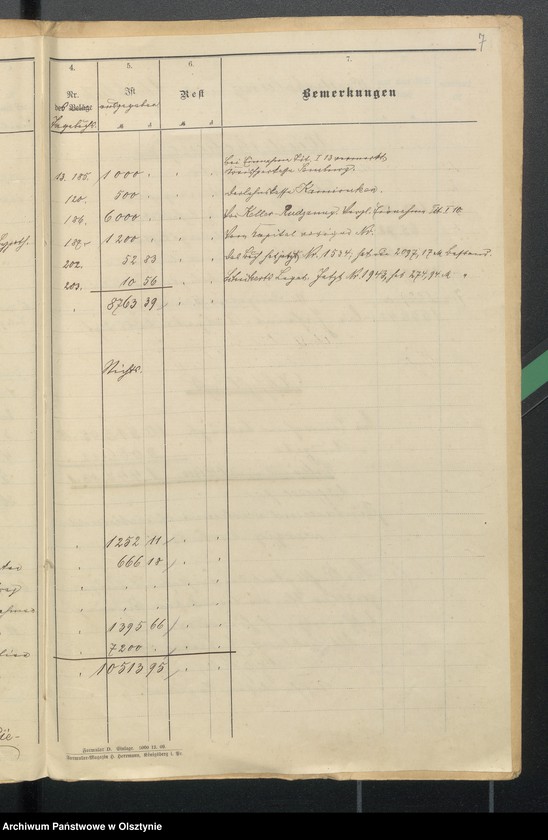 image.from.unit.number "Rehnung der Pfarrerwitwenkasse in Sorquitten"