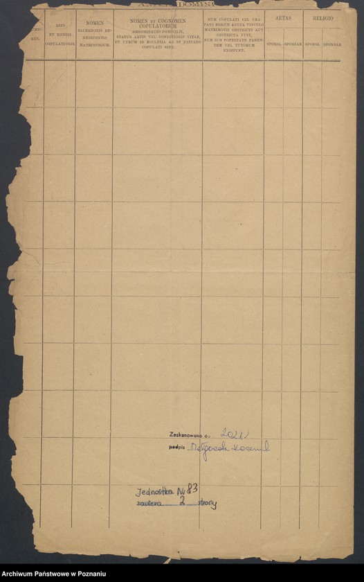 image.from.unit.number "Wykaz zaślubionych."