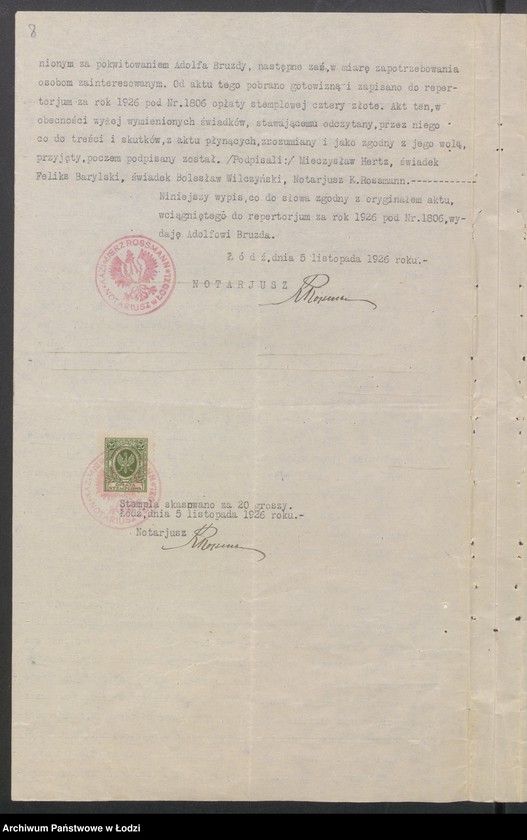 Obraz 10 z jednostki "Mieczysław Hertz – biuro ajenturowe"