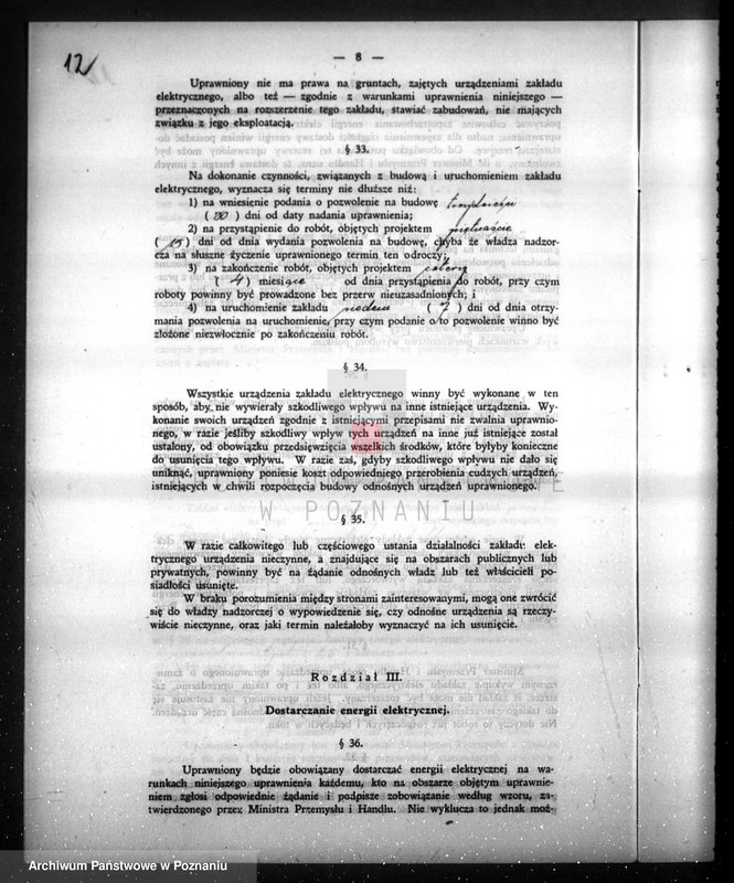 Obraz 16 z jednostki "/Urządzenie zakładu elektrycznego w Rogoźnie/"