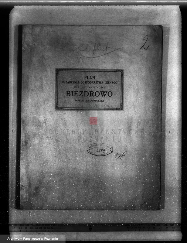 image.from.unit.number "Plan urządzenia gospodarstwa leśnego dla lasu majętności Biezdrowo powiat szamotulski"