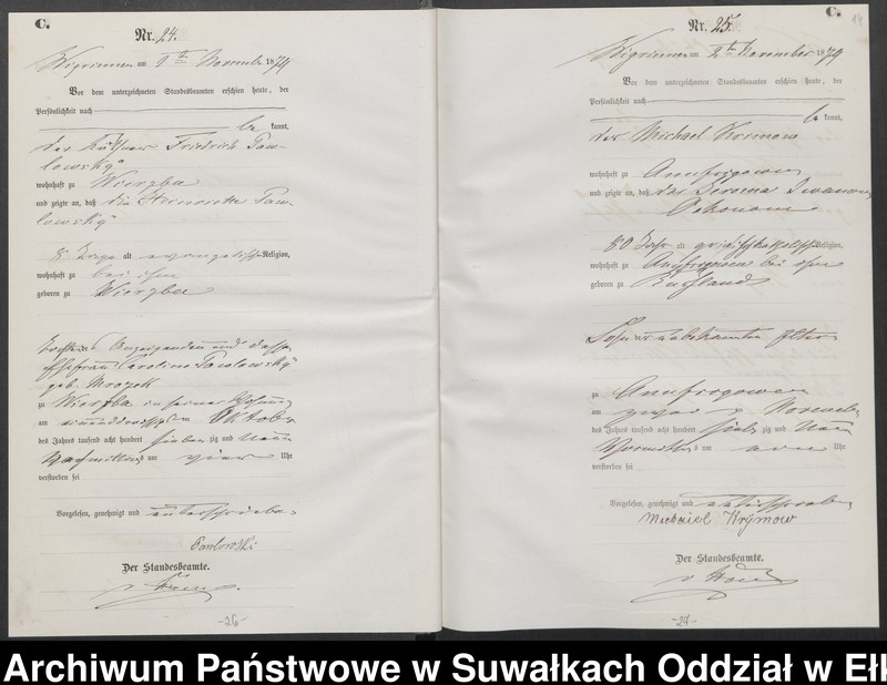 image.from.unit.number "Sterbe-Haupt-Register des Königlich Preussischen Standes-Amtes Guszianka Kreis Sensburg"