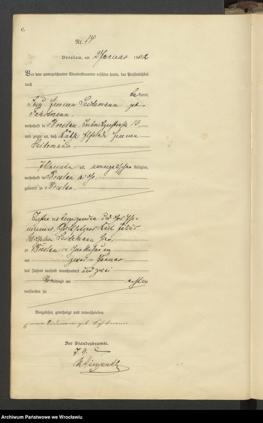 image.from.unit.number "Sterbe Haupt Register Standesamt Breslau III 1902 Band 1"