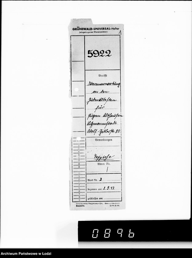 Obraz 5 z jednostki "Auftrag 592 Warenverwertung von den Judenältesten für Eugen Althausen Litzmannstadt"